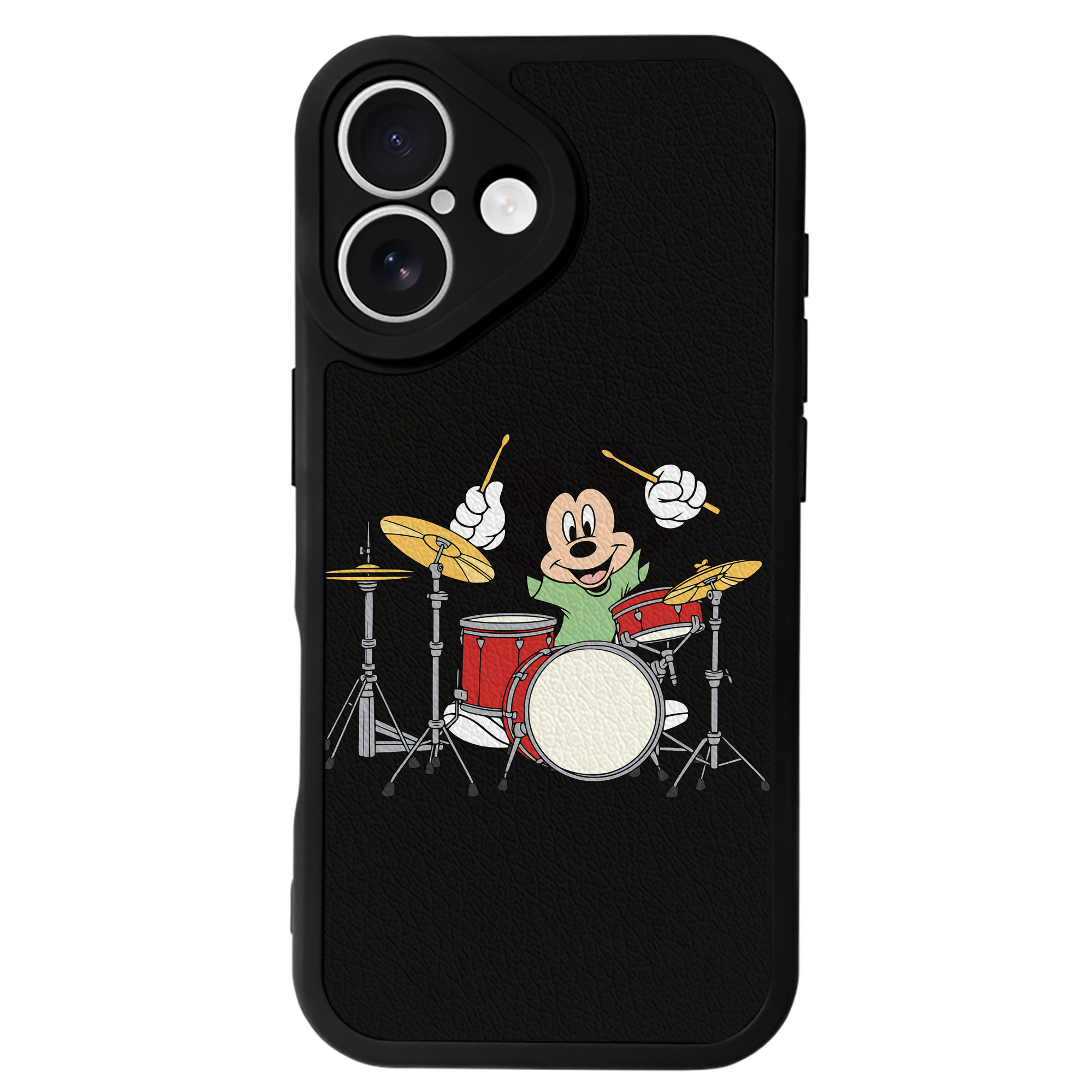（画像用） ミッキーマウス Mickey Mouse 【iPhone 16シリーズ対応】シリコンスマホケース（レザー調） 材質：シリコン